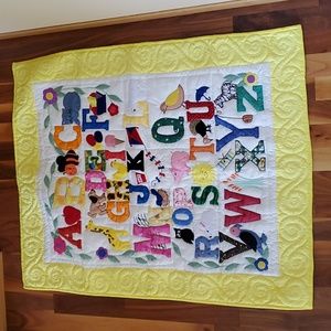 NWT Handmade Exquisite Alphabet Baby Quilt,40x48, Phillipines Vlg Women,1of Kind